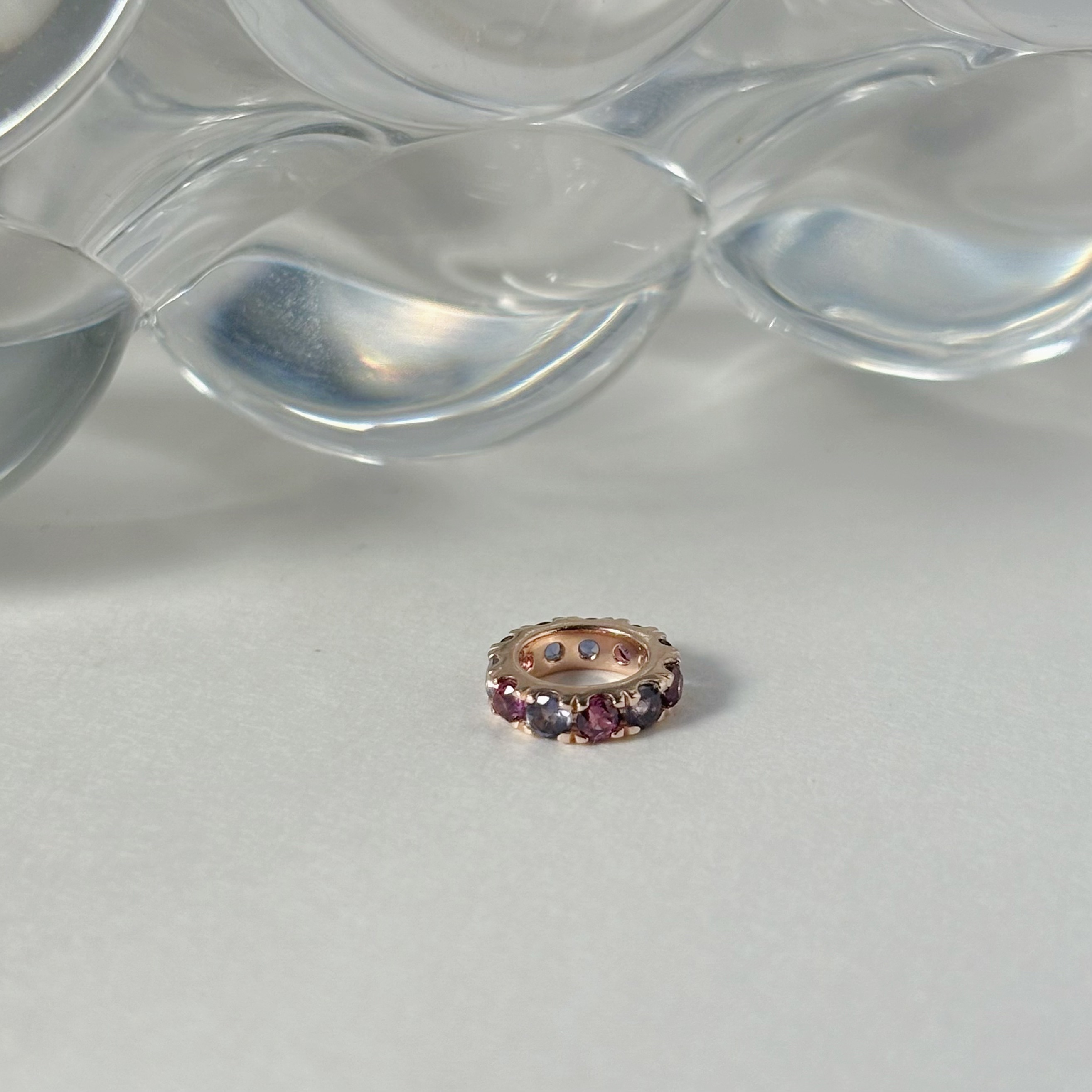 經典整圈玫瑰石榴菫青石圈圈串飾