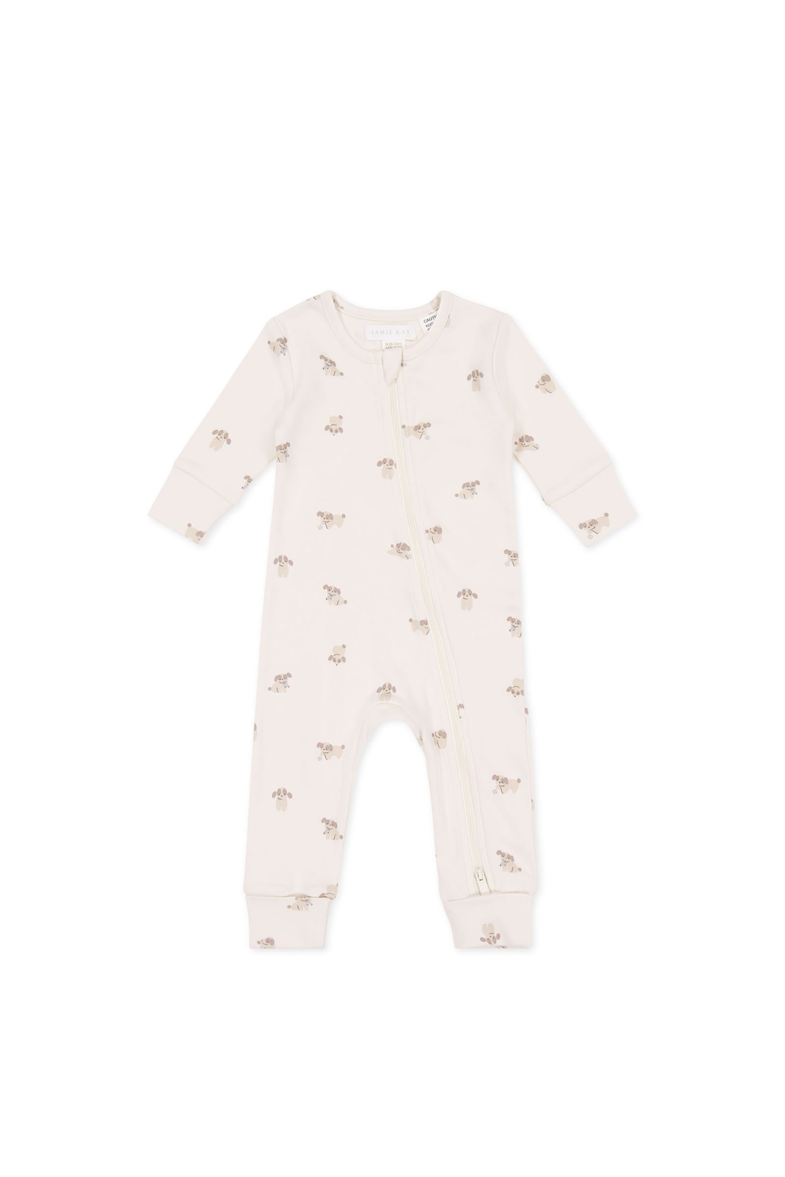 【預購】JAMIE KAY - Organic Cotton Reese Zip Onepiece（Sasha Puppy Tofu）