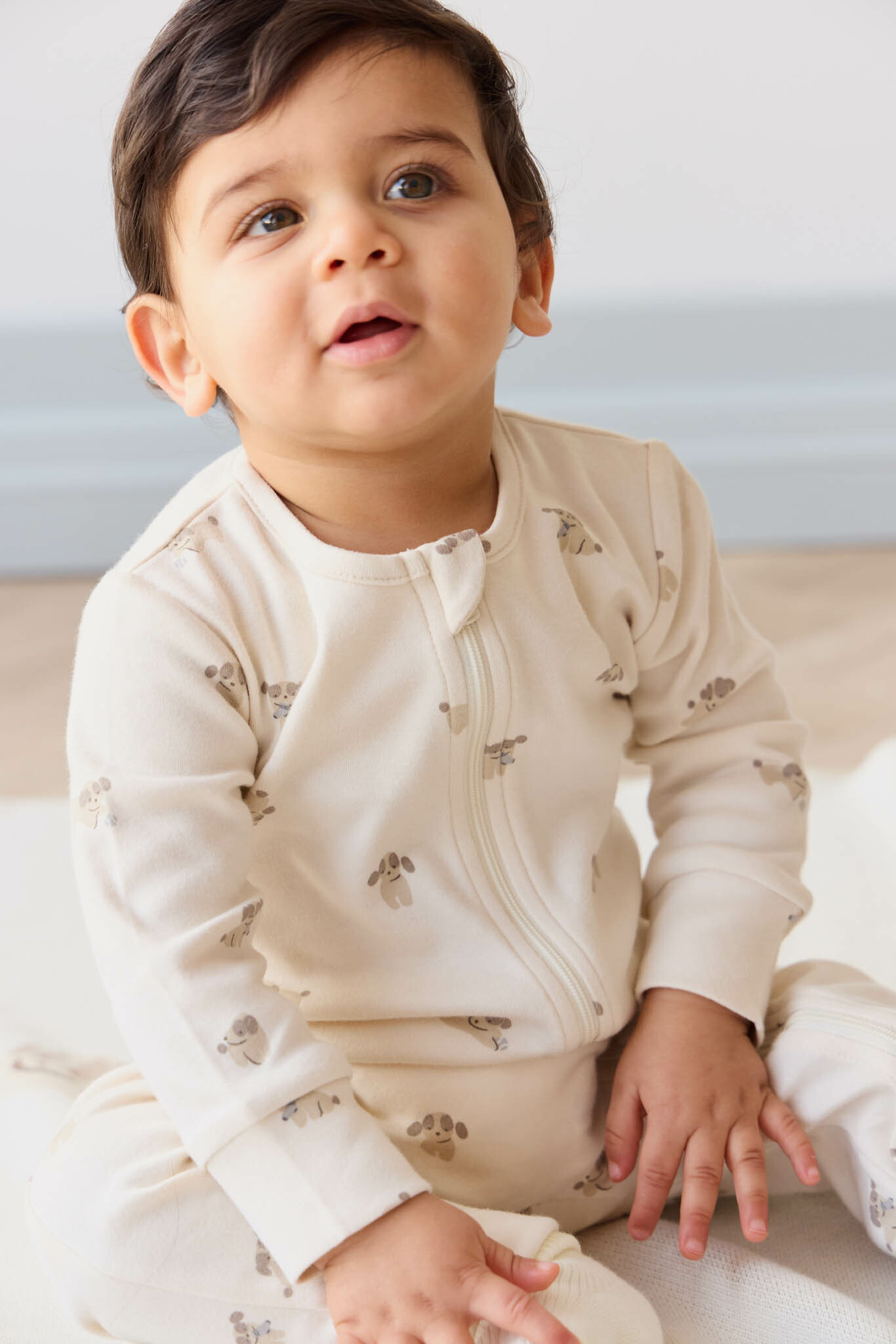 【預購】JAMIE KAY - Organic Cotton Reese Zip Onepiece（Sasha Puppy Tofu）