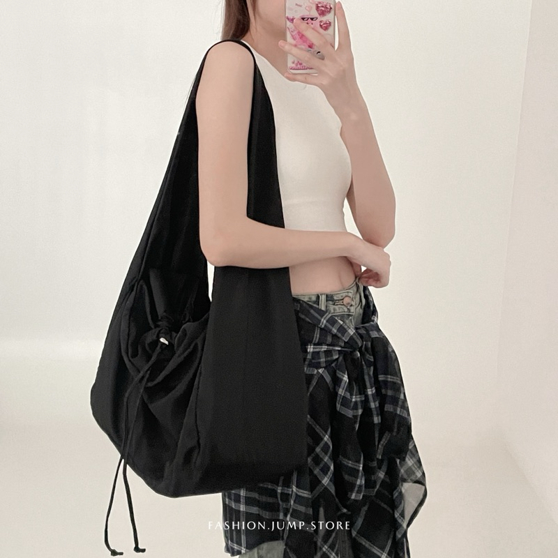 （現貨）韓版 寬背帶 抽繩設計  單肩包 BAG17