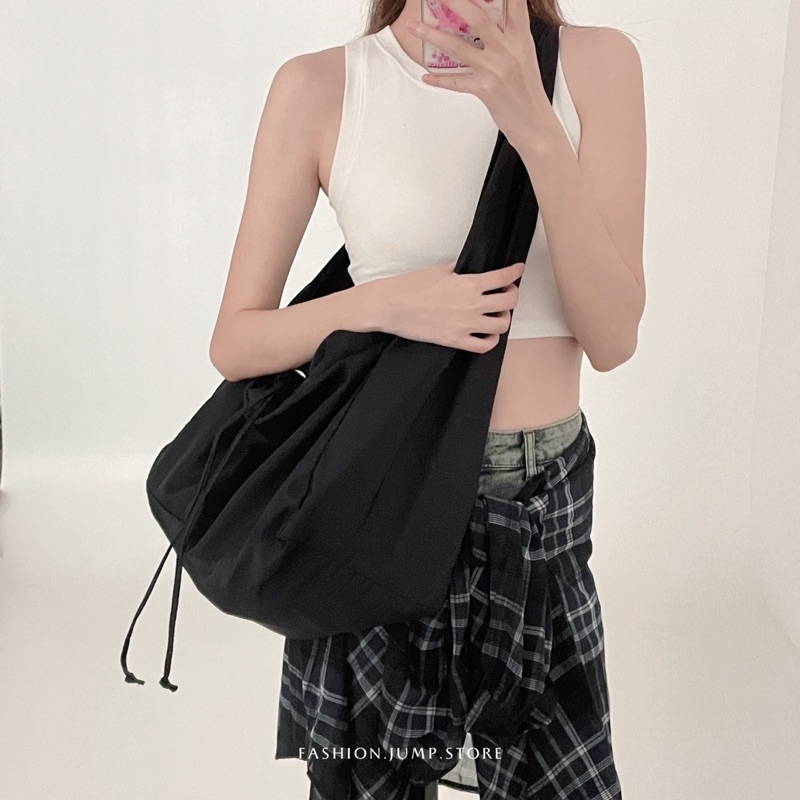 （現貨）韓版 寬背帶 抽繩設計  單肩包 BAG17