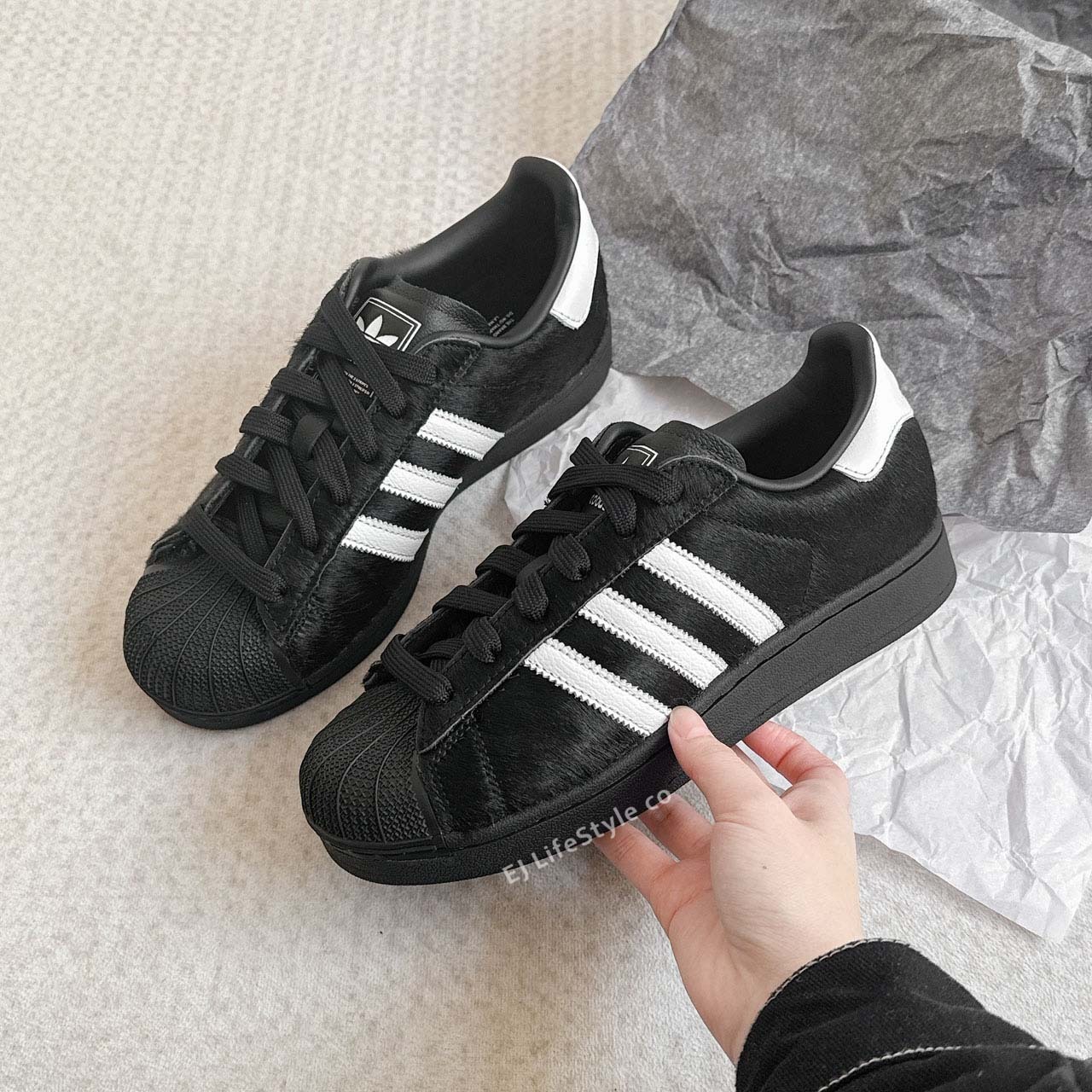 ADIDAS SUPERSTAR 2.0 貝殼頭 愛迪達 三葉草 馬毛 黑白 女鞋 JH9475 / 現貨+調貨