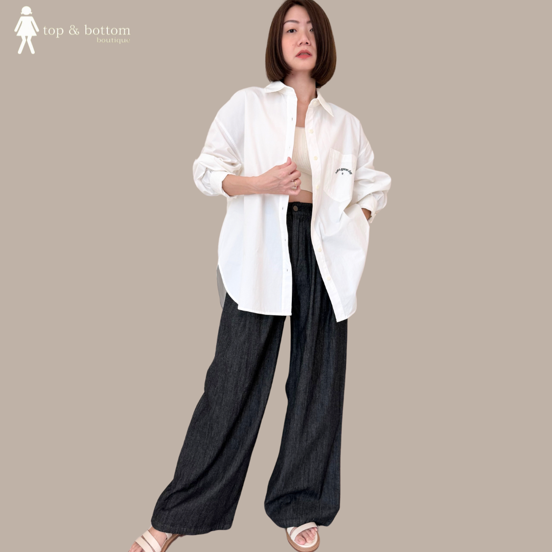 DENIM WIDE LEG LONG PANT