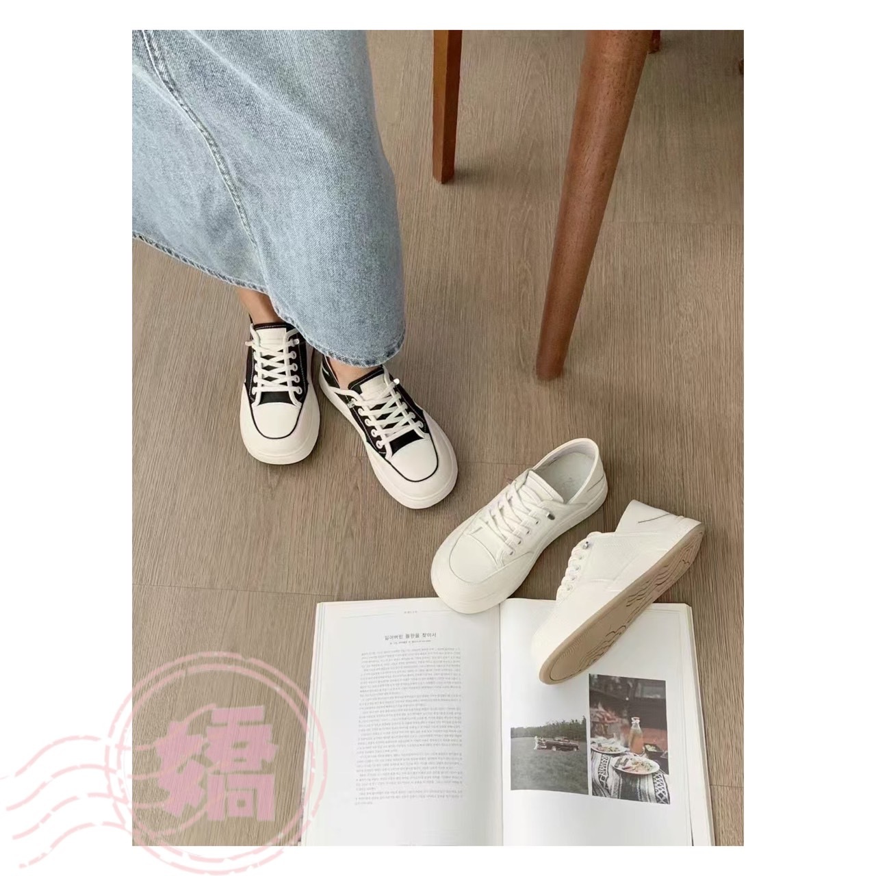 K19010可採腳跟羊皮休閒鞋(黑'白)(230'235'240'245'250)