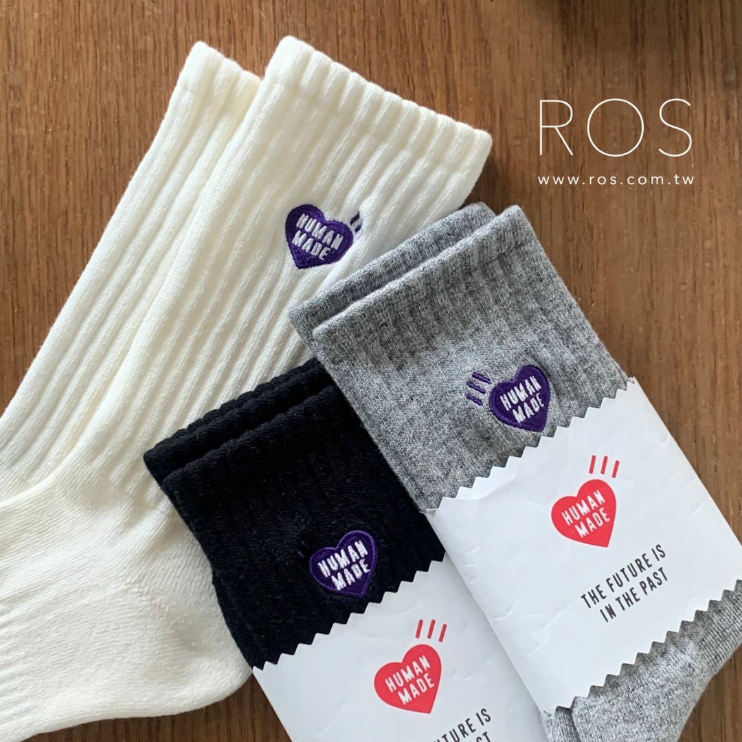 HUMAN MADE 紫心中長襪(3colors)