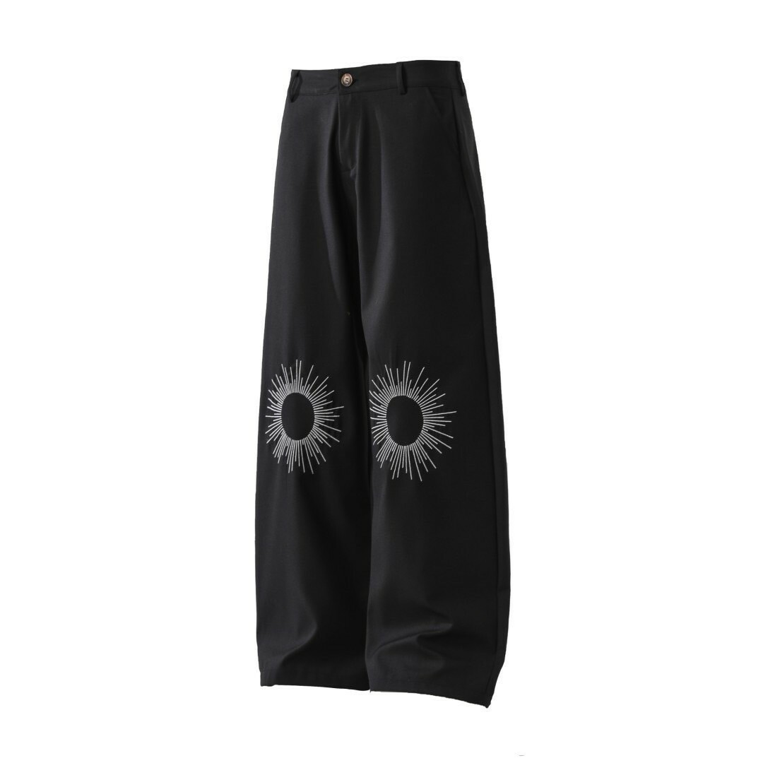 UNISEX 美式 設計 圖案刺繡 #休閒褲