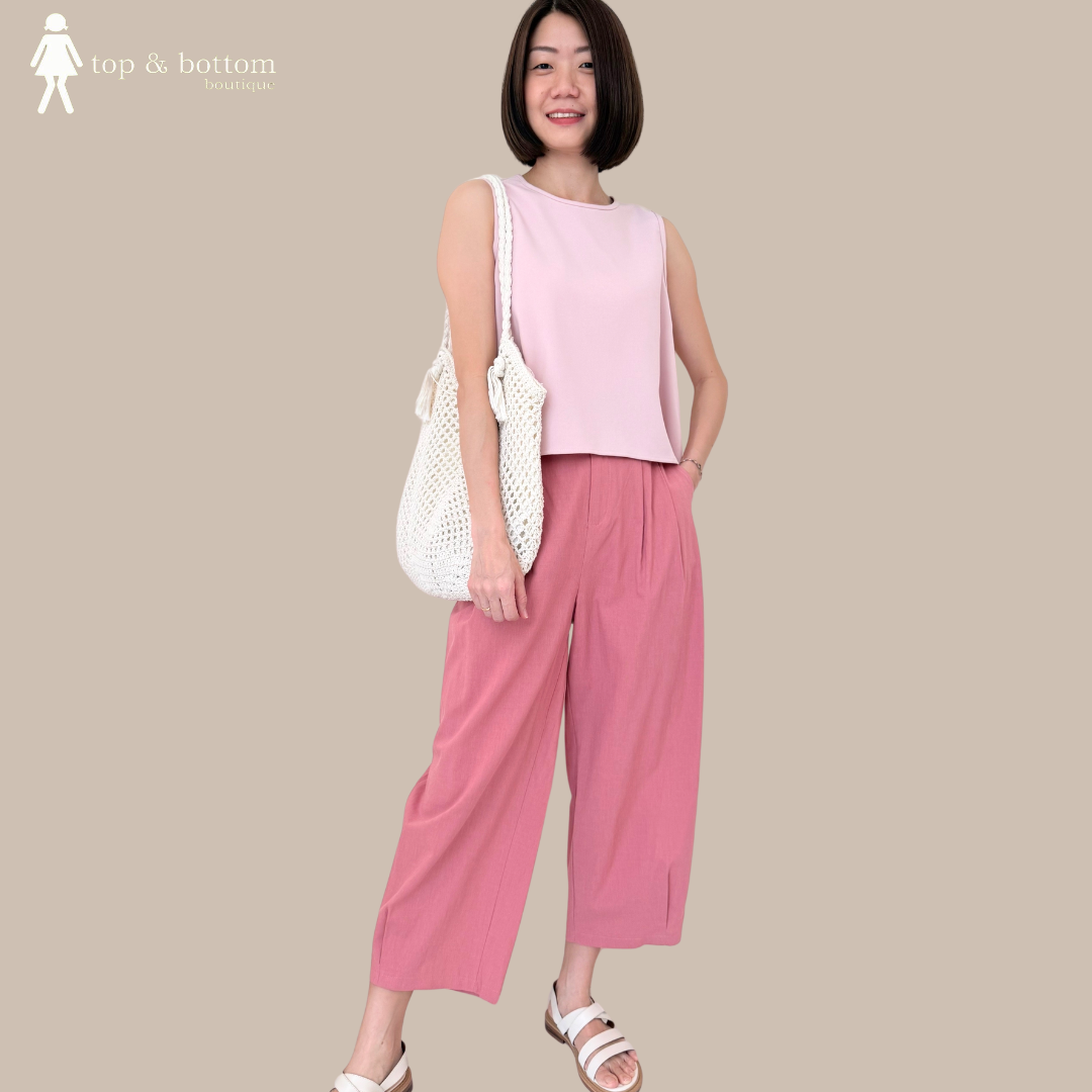 HIGH WAIST SOFT LINEN ANKLE PANT