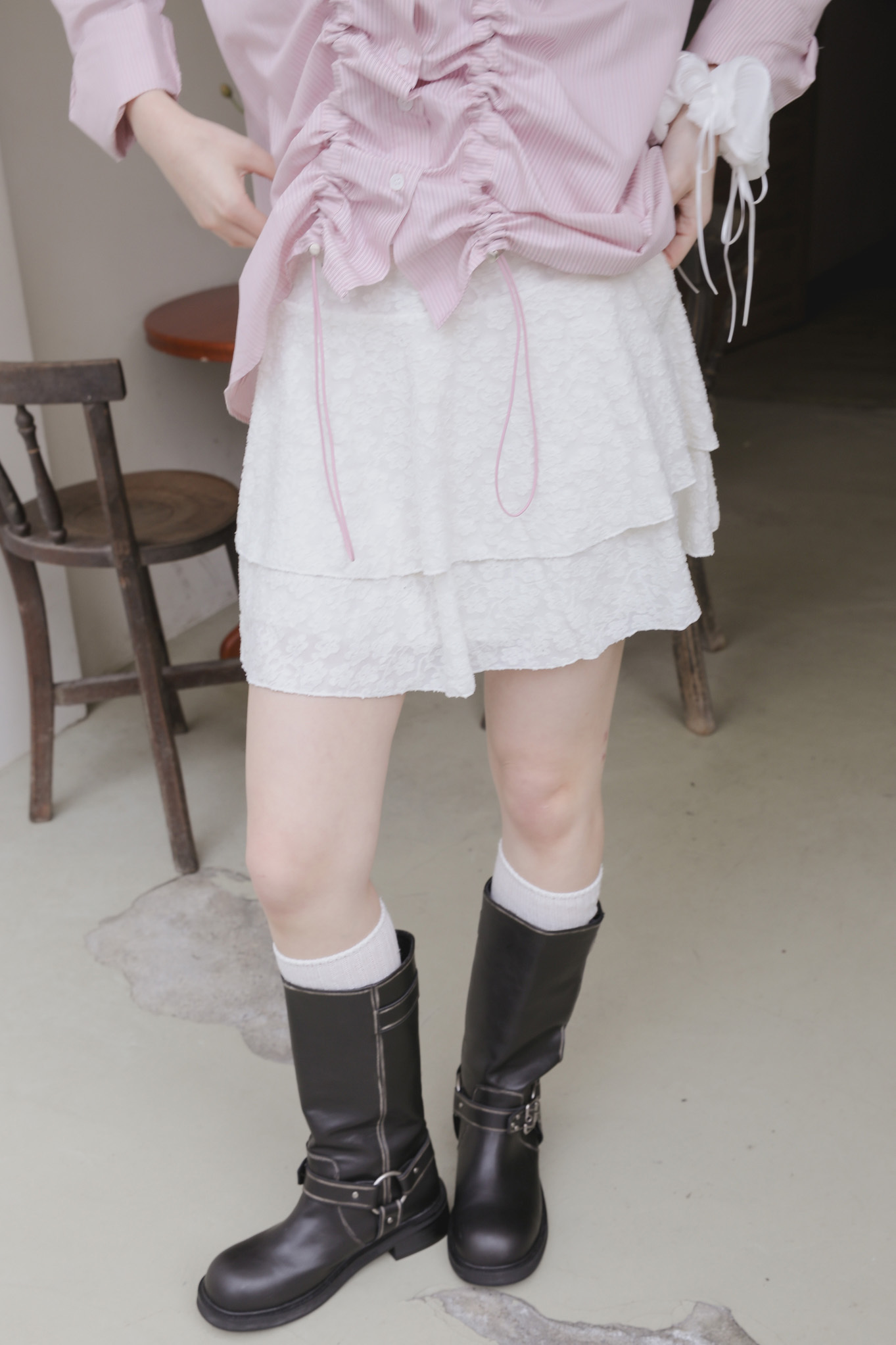 Lace Frill Skirt #短裙