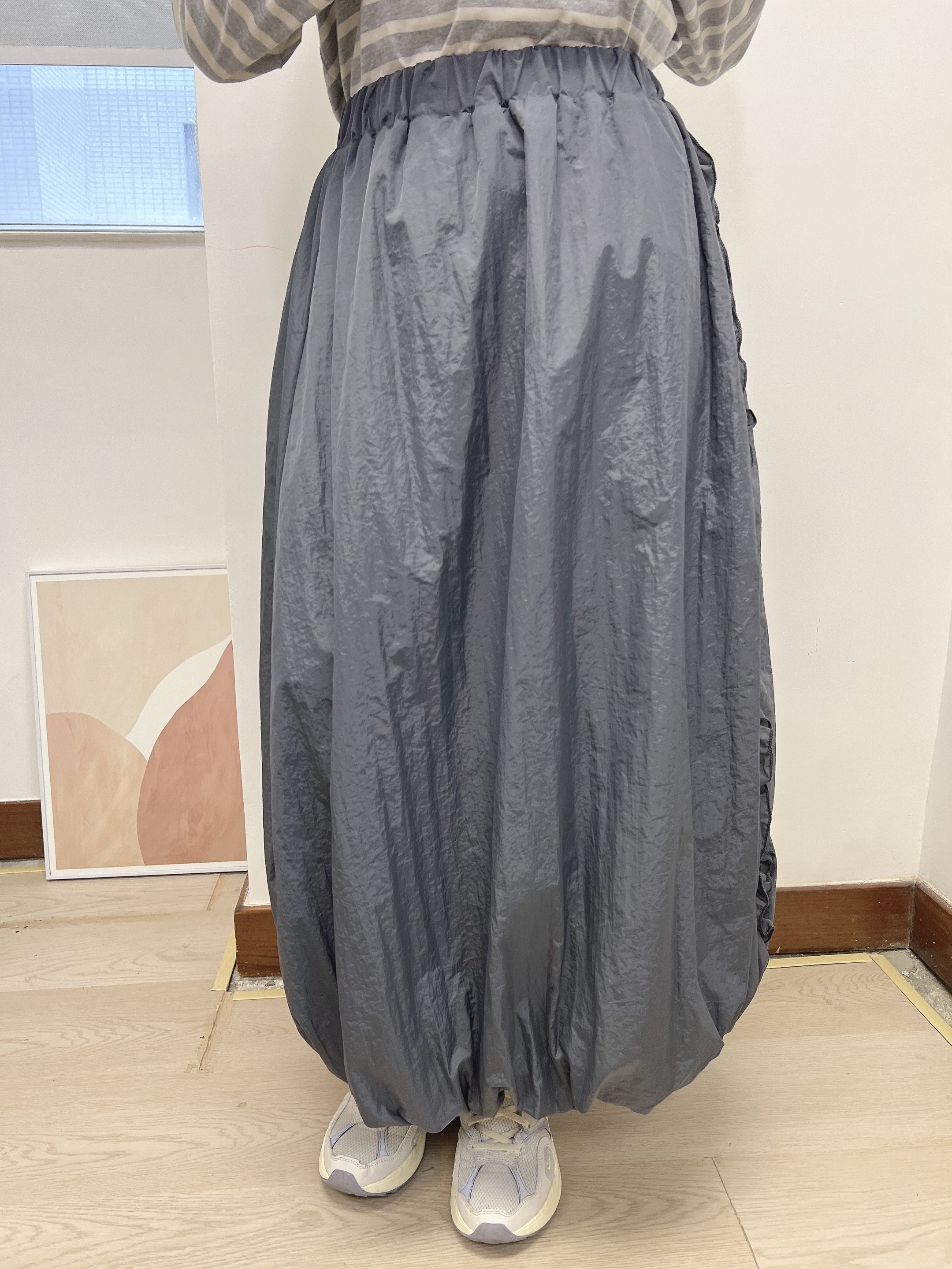 MA 側褶邊氣球中長半身裙