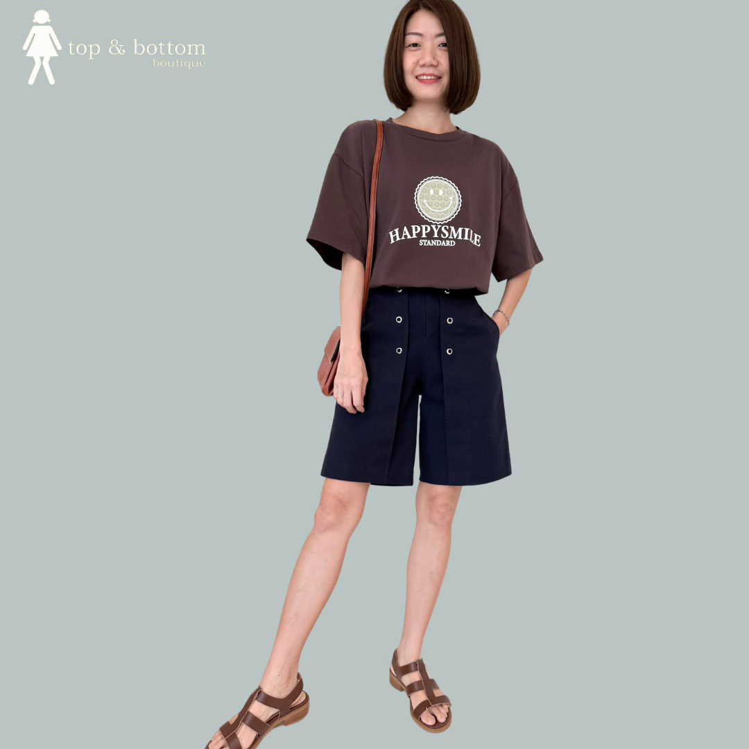 HIGH WAISTED WIDE LEG BERMUDA