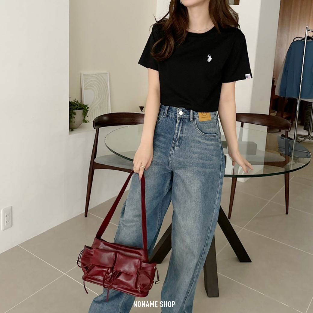 U.S. POLO ASSN 刺繡 LOGO 短版 短袖 三色 (女款)