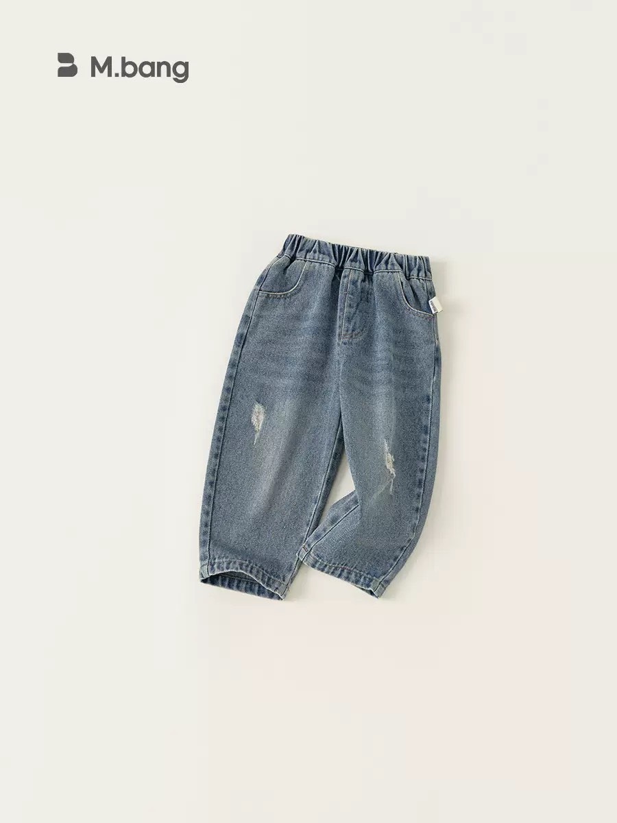 柔軟水洗寬鬆牛仔褲