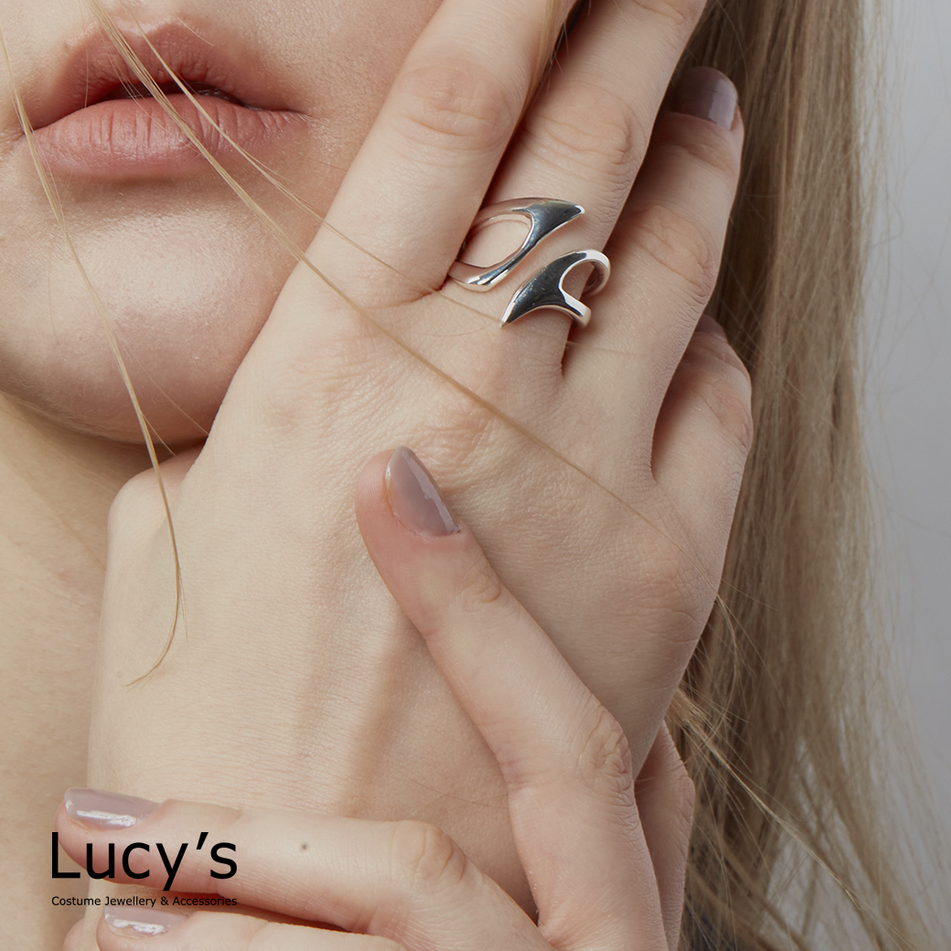 925純銀 不規則鏤空 開口戒 (101509)