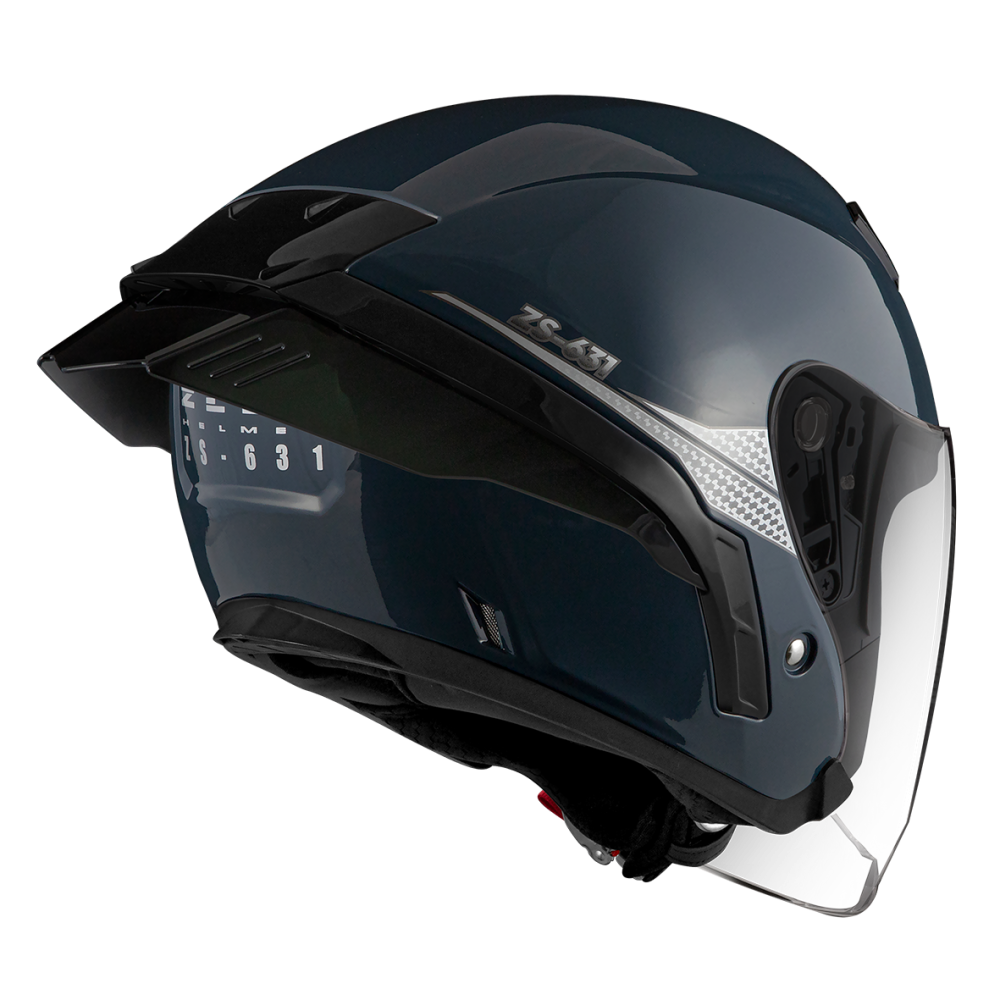 ZEUS ZS-631 BS2 水泥藍/銀 素色 四分之三 半罩式  大鴨尾