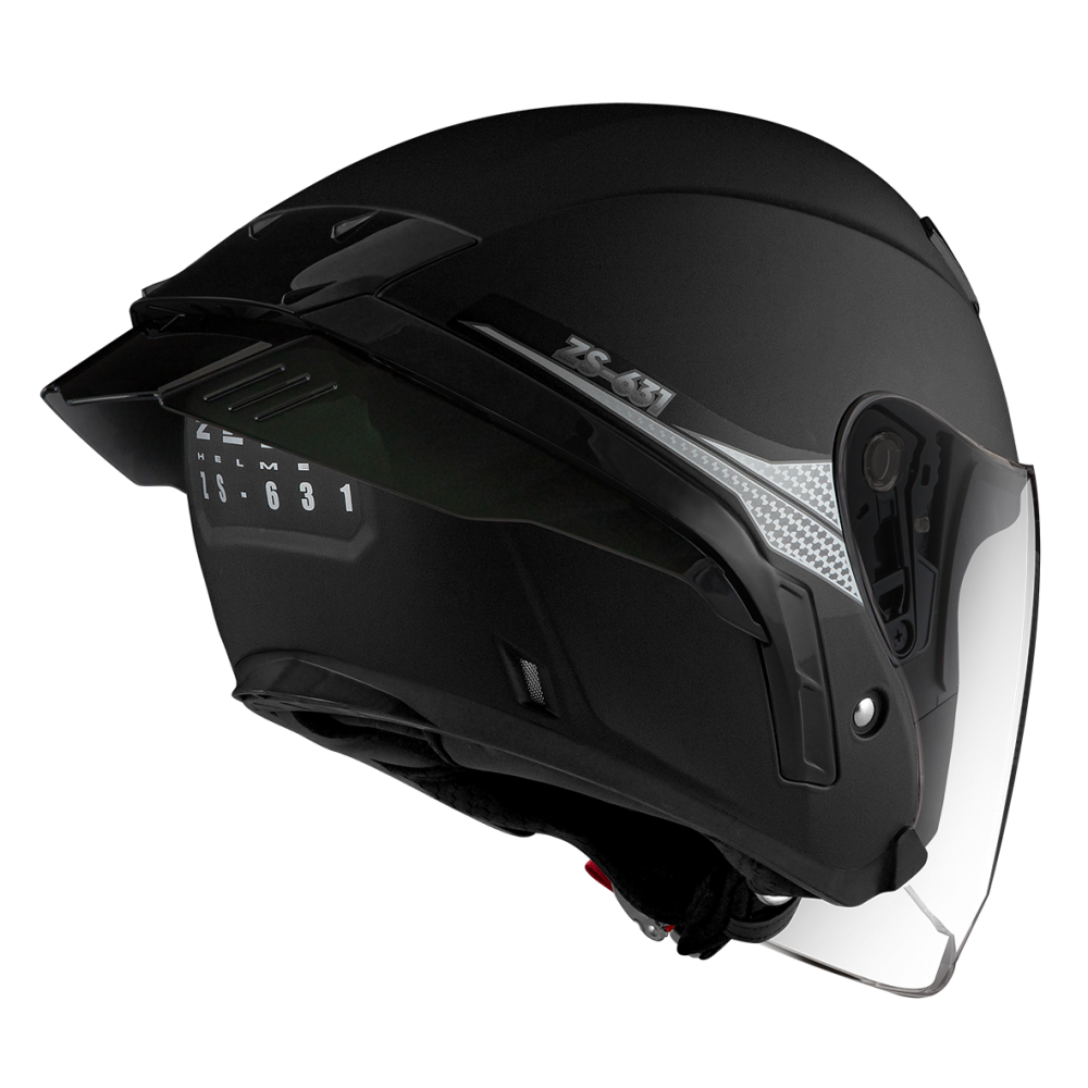 ZEUS ZS-631 BS2 消光黑/銀 素色 四分之三 半罩式  大鴨尾