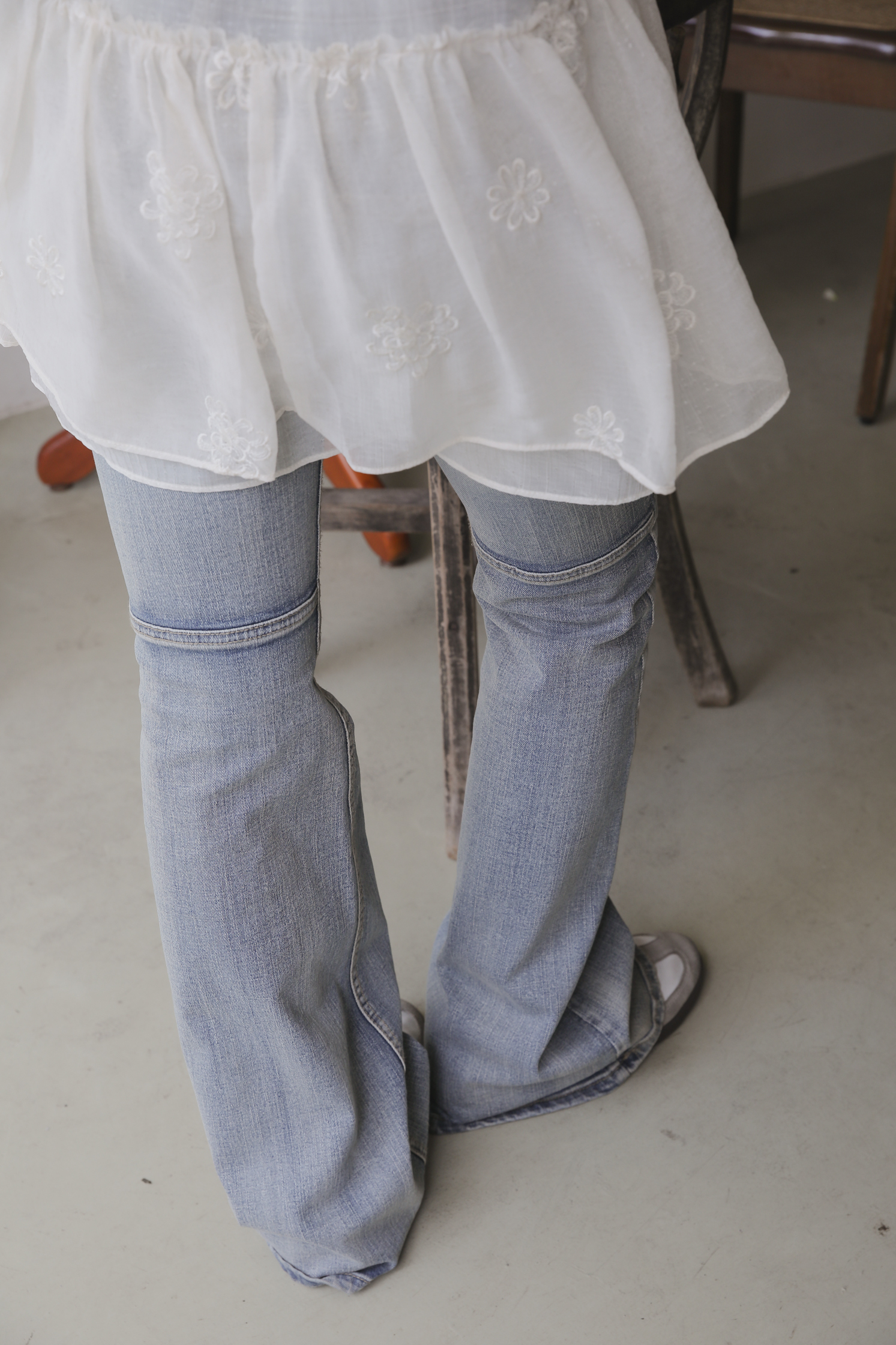 Low Brush Bootcut Denim Pants #靴型褲