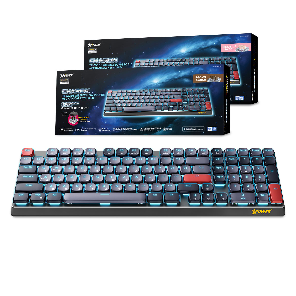 XPower CHARON 98鍵  三模式無線矮軸機械鍵盤