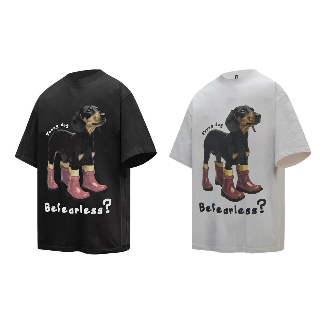 UNISEX 卡通 杜賓 寬鬆 上衣 #短袖