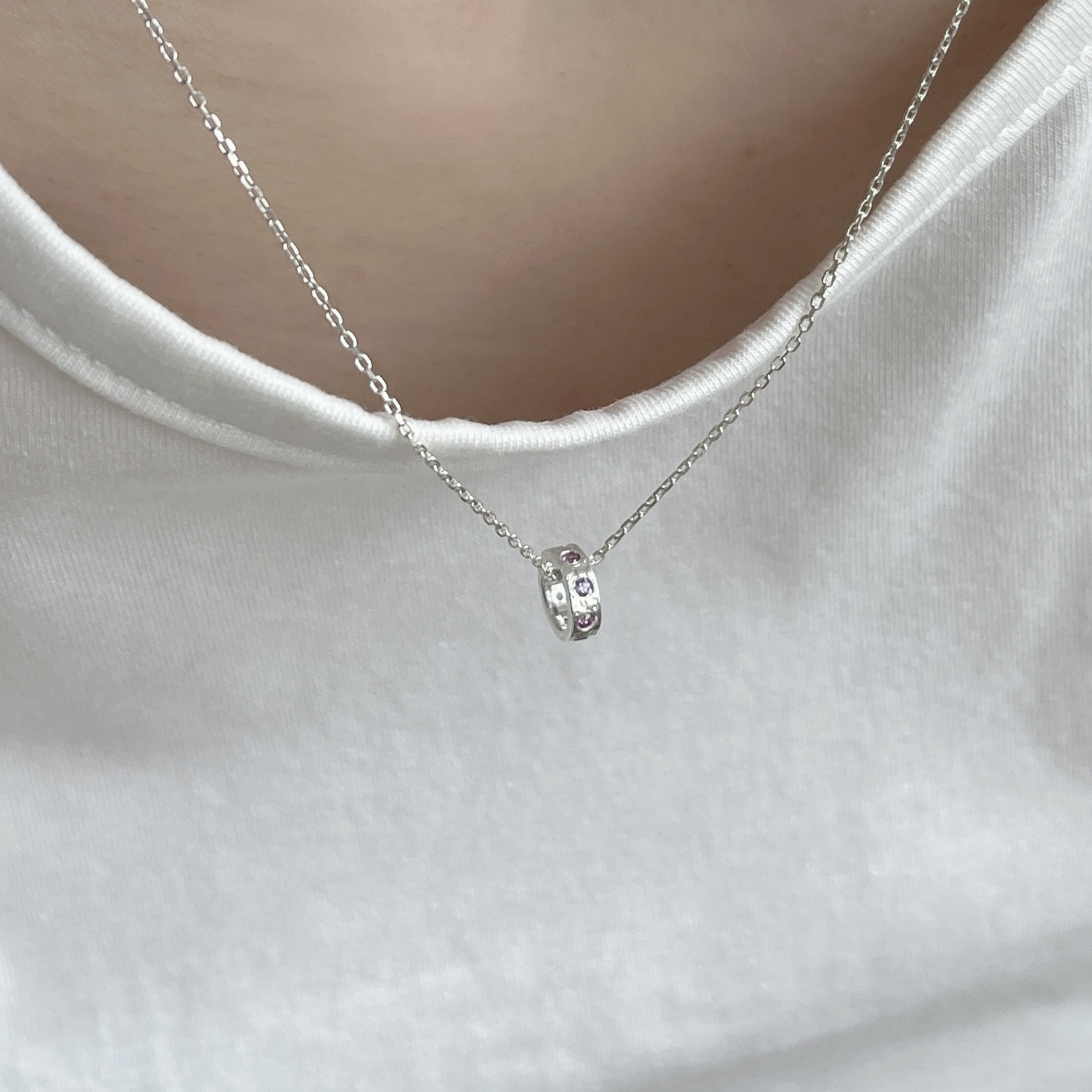 整圈手感氣泡玫瑰石榴紫水晶圈圈串飾