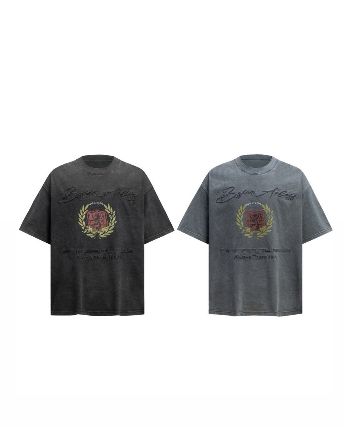 UNISEX 水洗 印花 做舊 上衣 #短袖