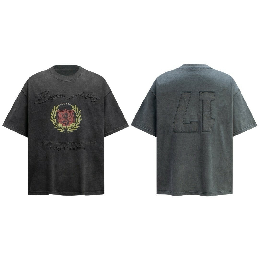 UNISEX 水洗 印花 做舊 上衣 #短袖