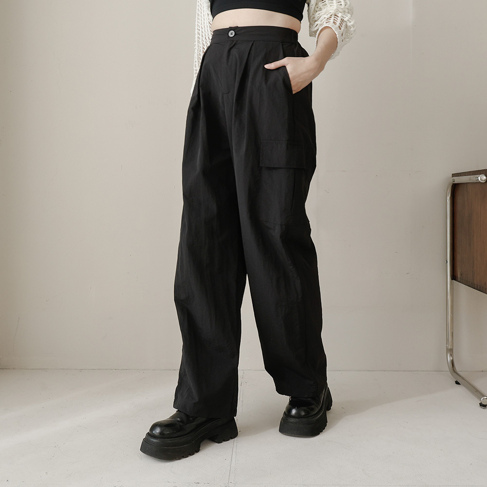 Pleated drawstring cargo trousers available in three colors S/M【04101892】in stock+pre-order