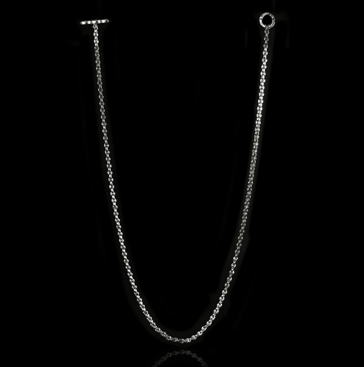 HB040 3mm  MICRO OPEN-LINK NECKLACE w/White Diamond