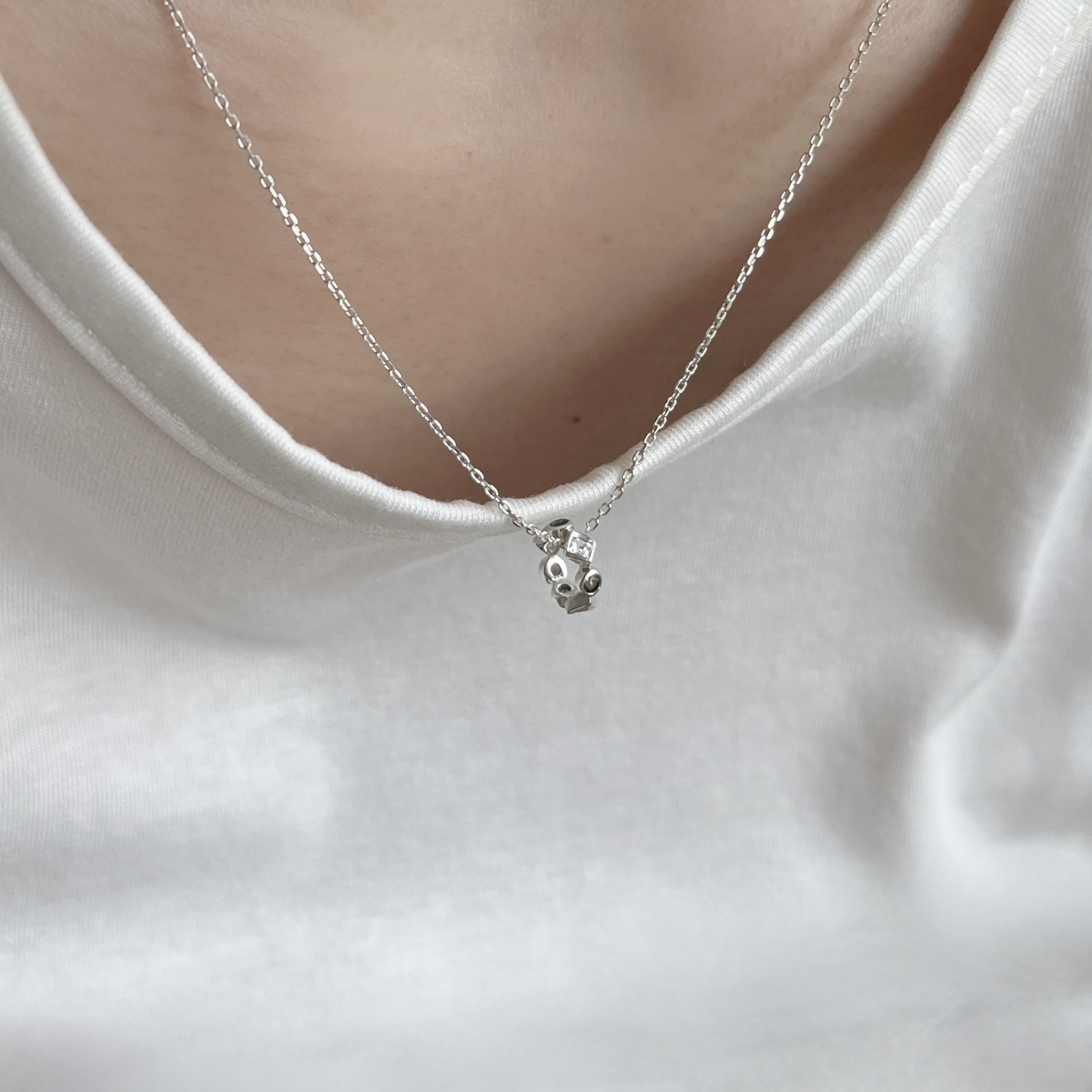 整圈圓菱白茶水晶圈圈串飾