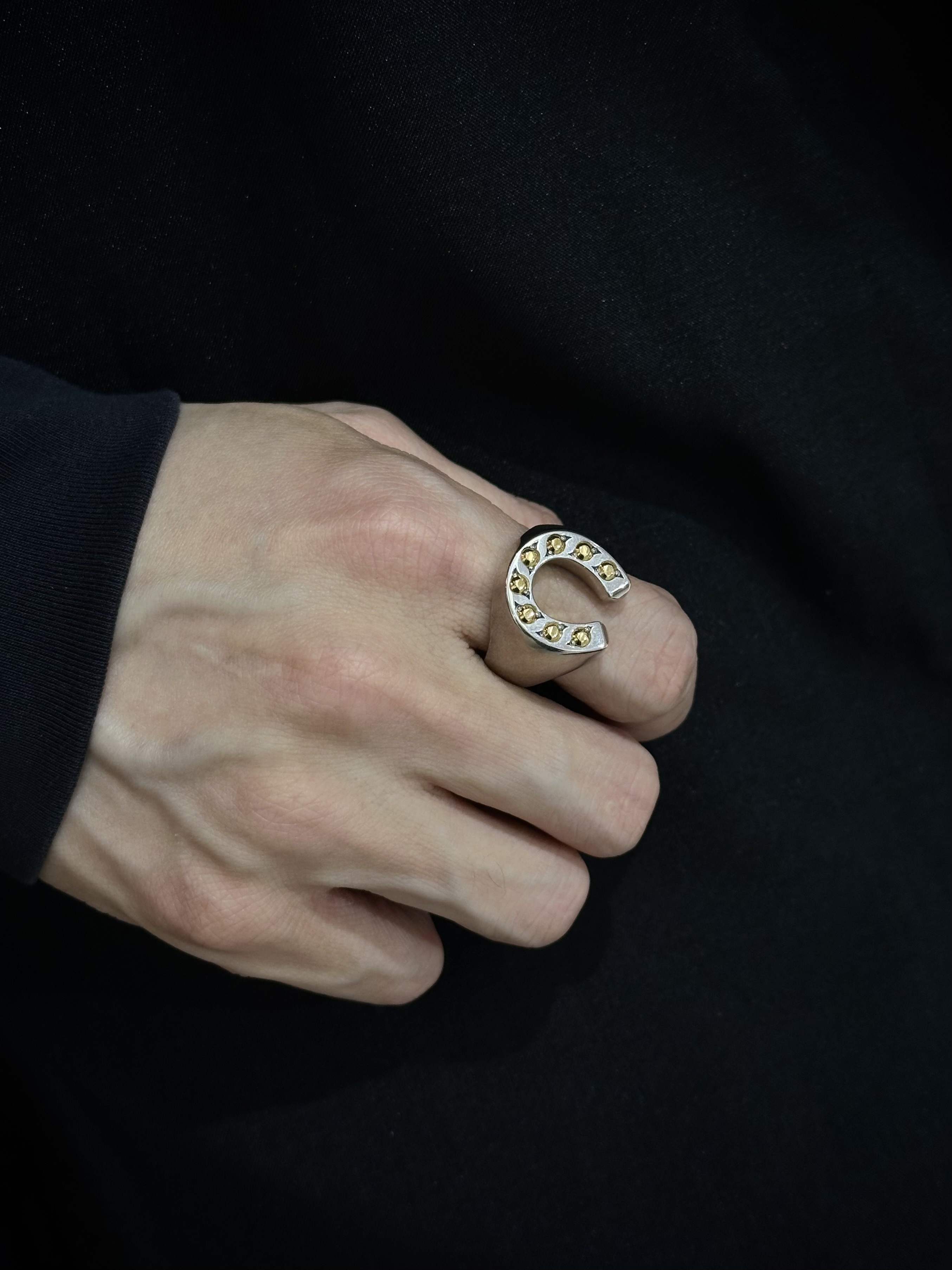 HORSESHOE RING | STERLING SILVER W/ 18K YELLOW GOLD-D'S - A