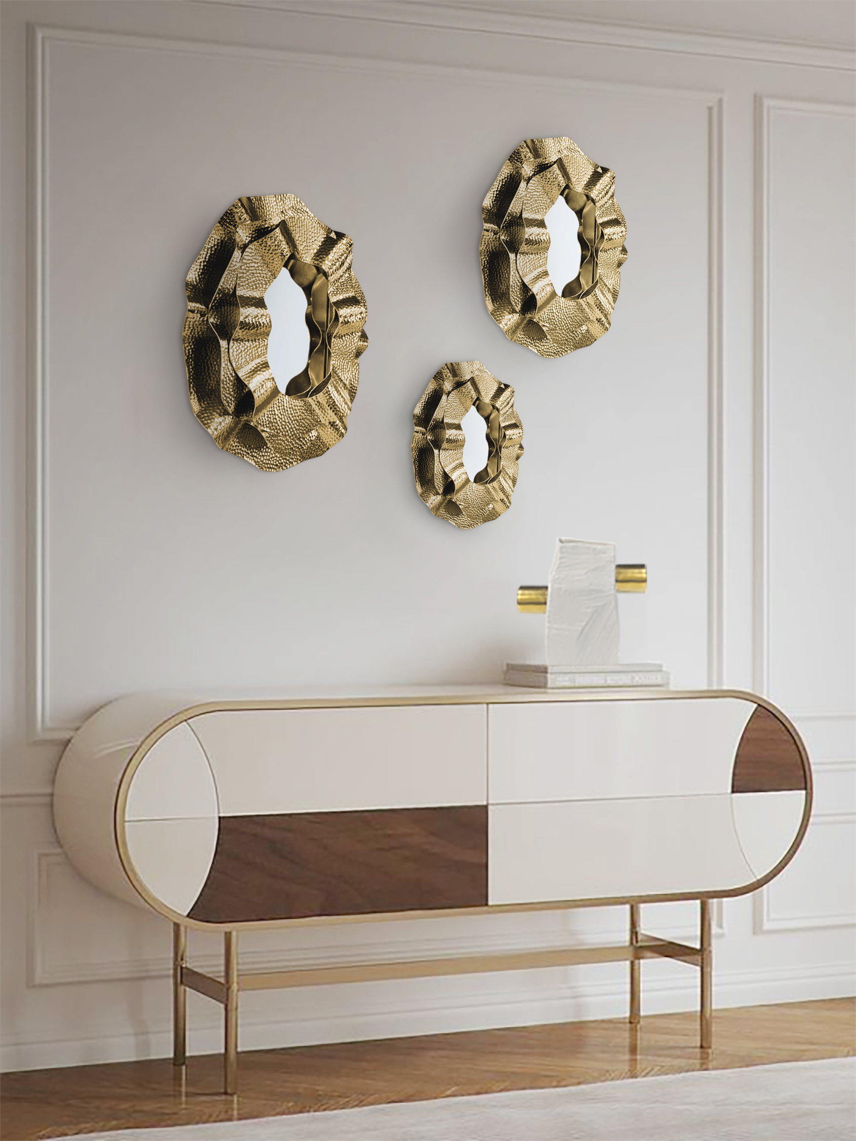 金波荷浪掛鏡三件組