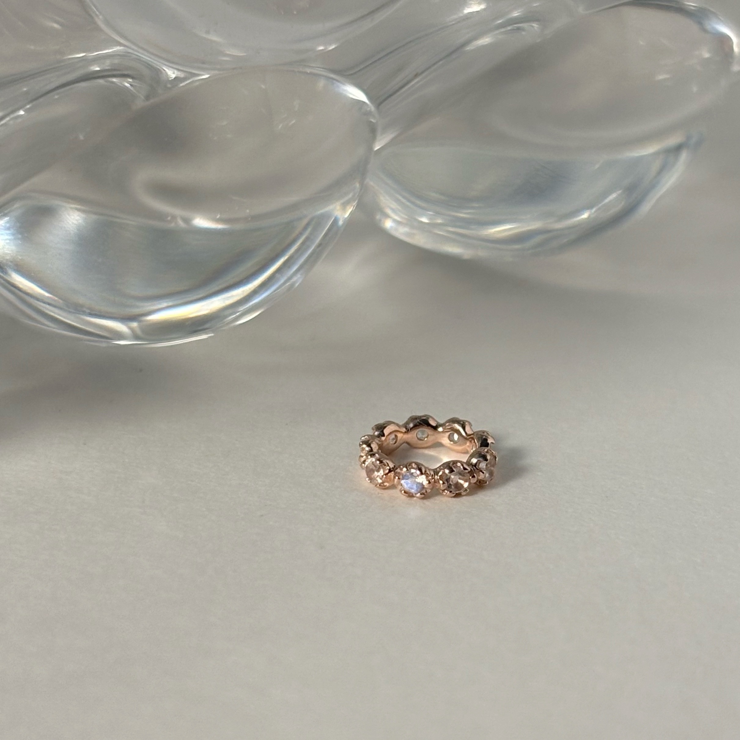 整圈小花月光石圈圈串飾