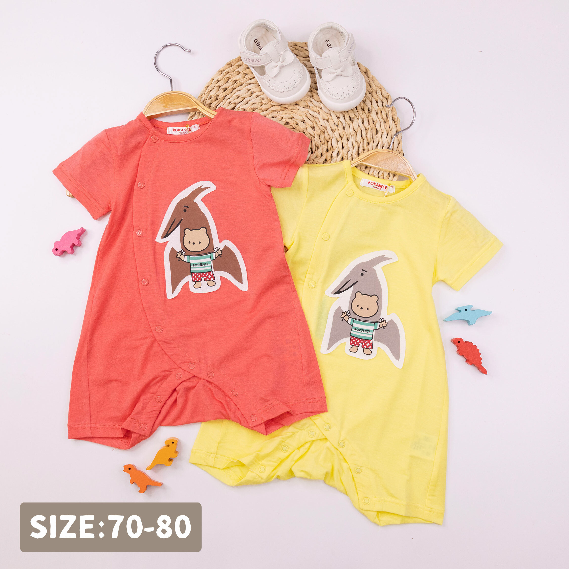 波紳士【12024】熊熊扮恐龍親膚天絲連身裝＊二色