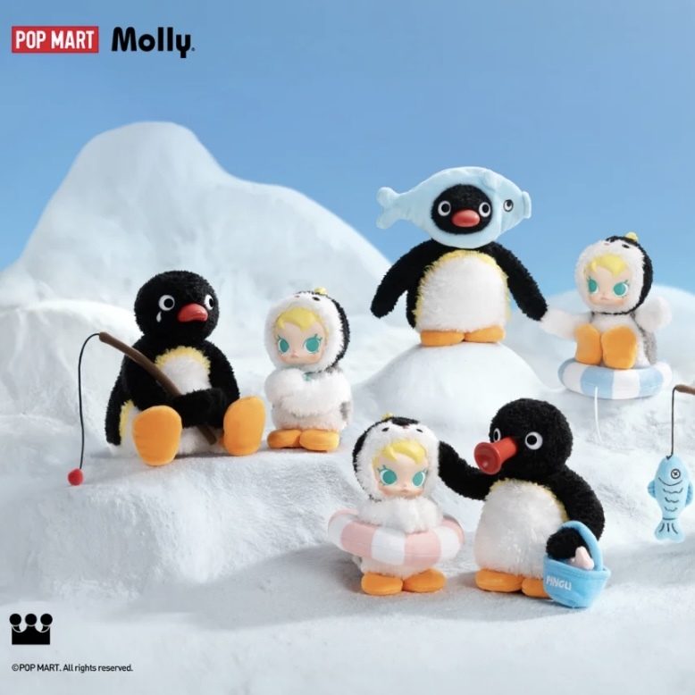 POP MART Baby Molly × PINGU快樂垂釣系列-搪膠毛絨掛件盲盒
