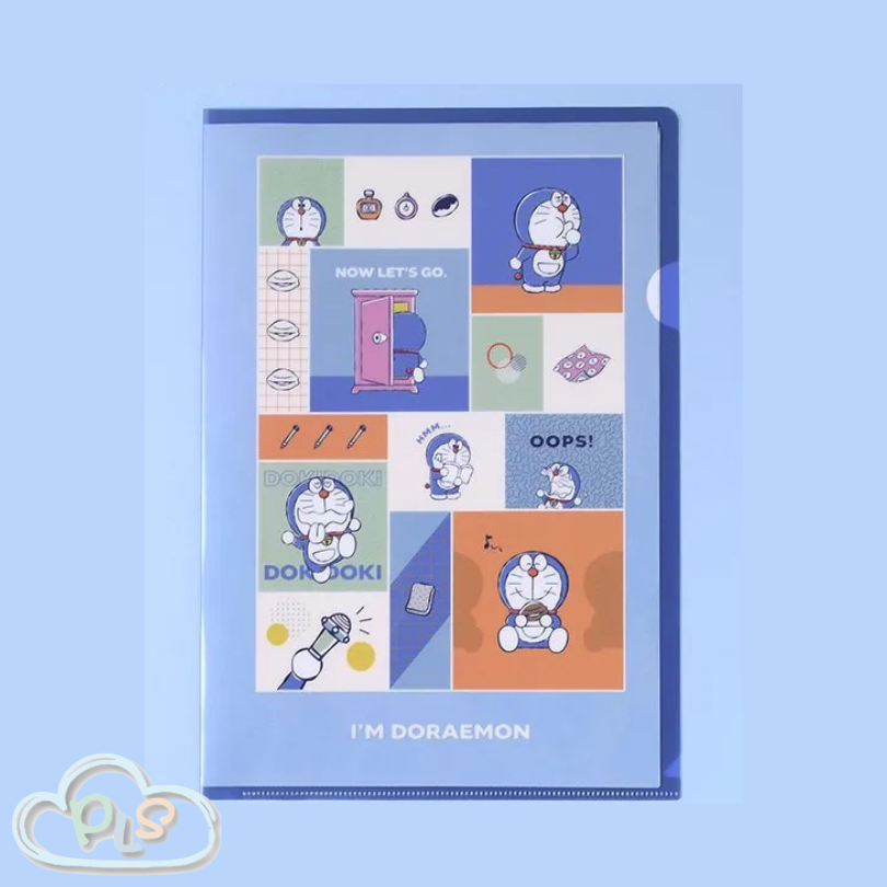 日本製 A4 File BL 藍色 I’m Doraemon Flowering #72023