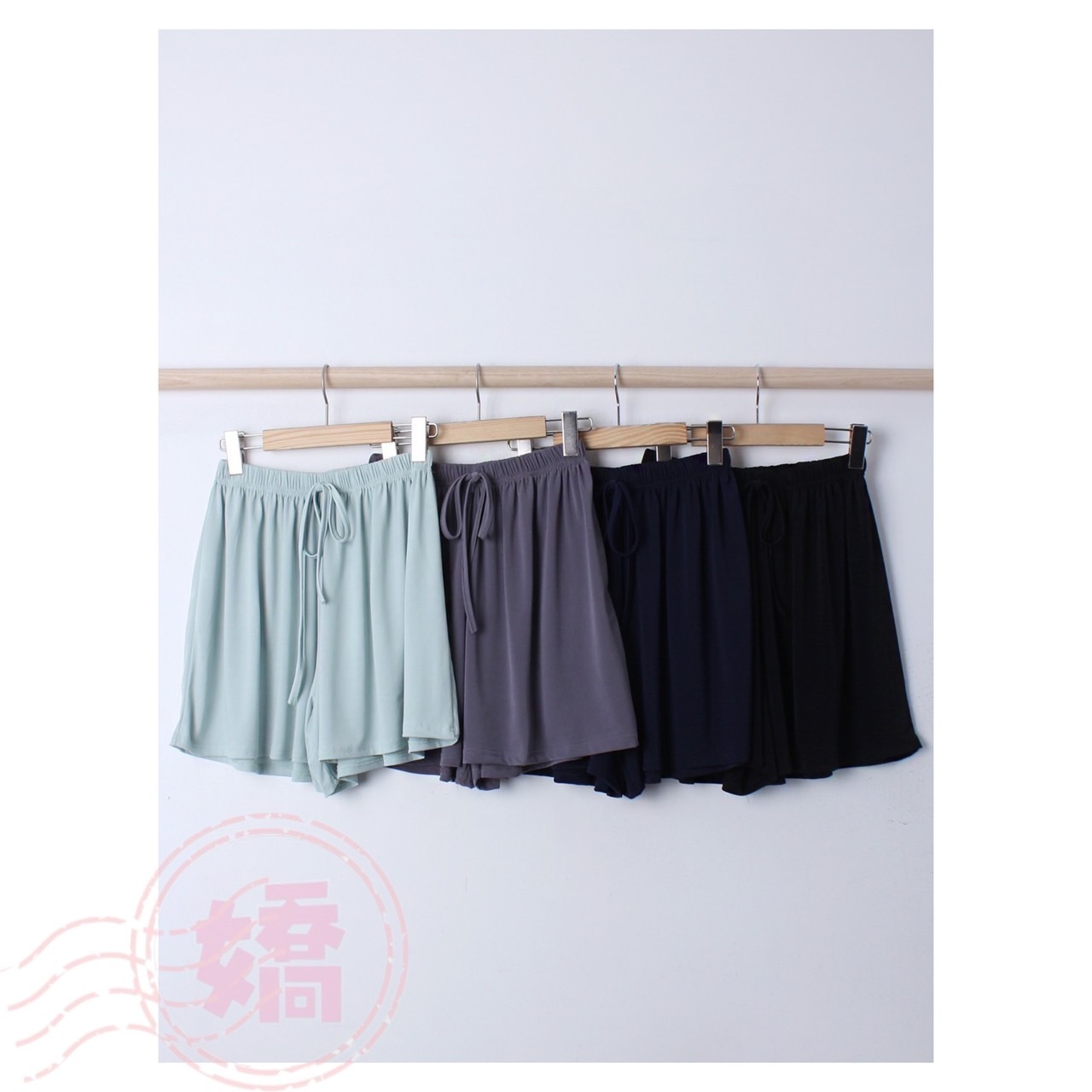 K17005抽繩素色短褲(綠'灰'藍'黑)