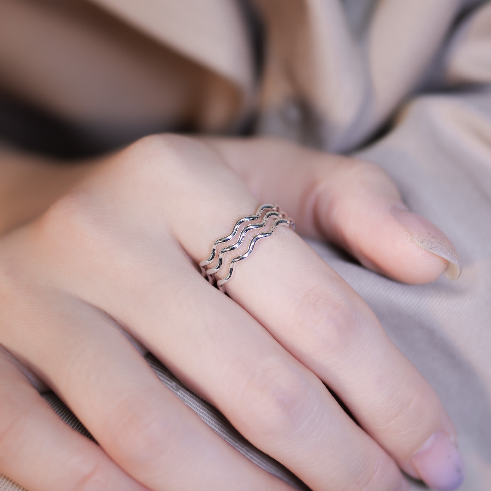 | 925純銀 | 安然漣漪三層戒指 | RI0809 |