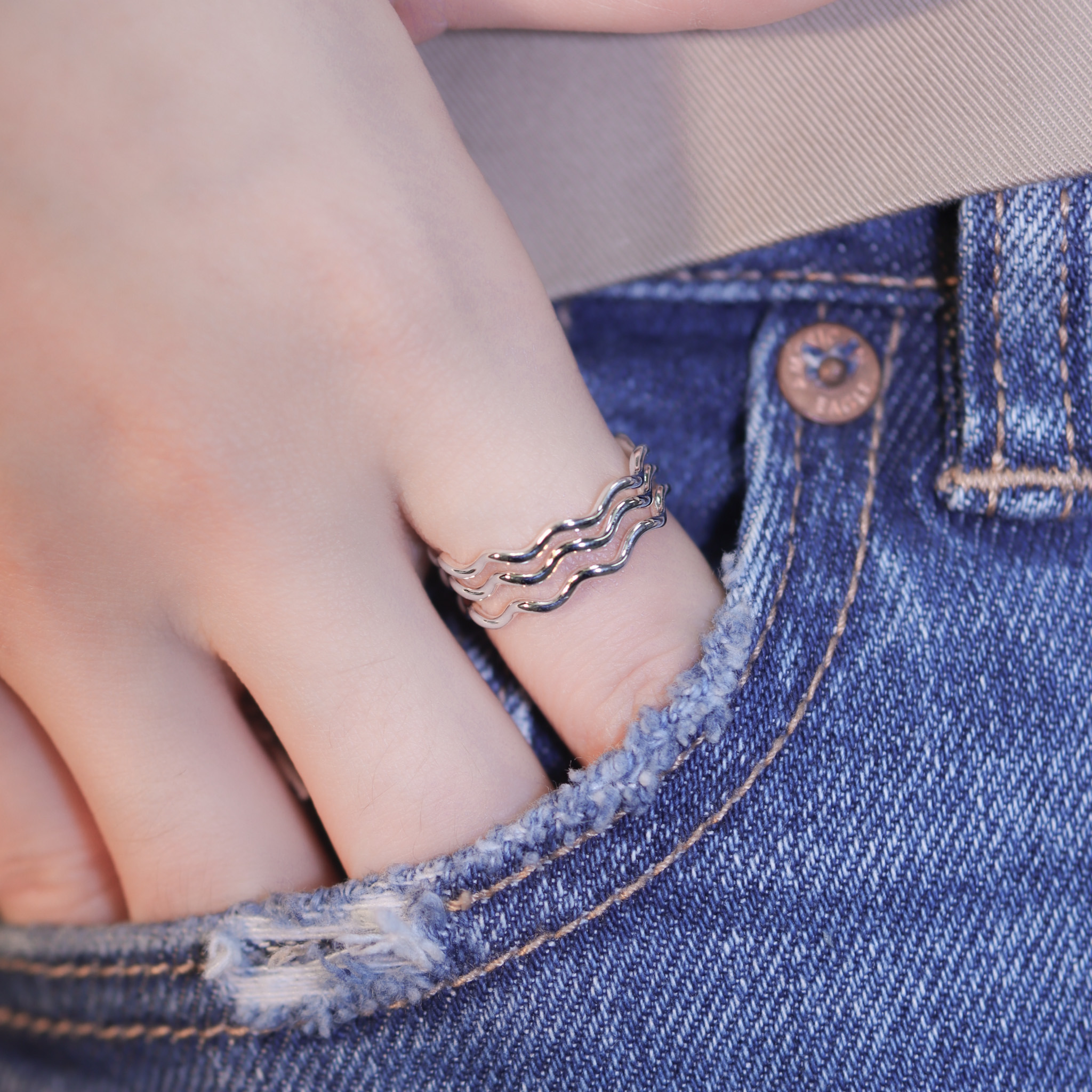 | 925純銀 | 安然漣漪三層戒指 | RI0809 |