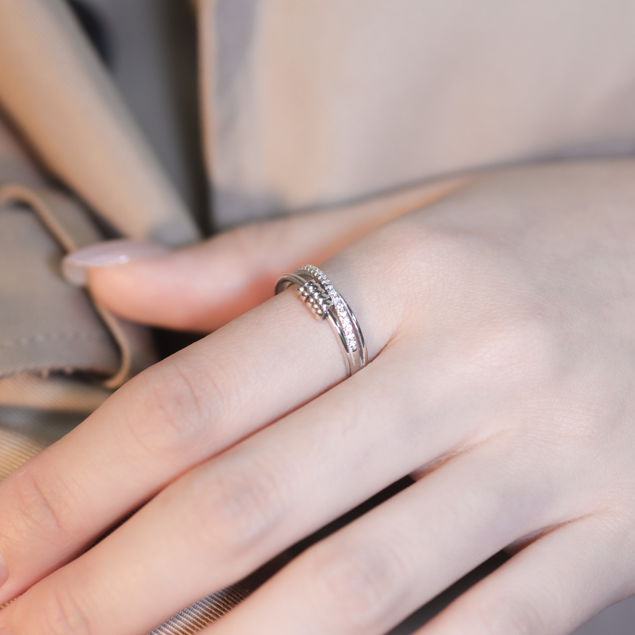 | 925純銀・白金 | 美好小轉機戒指 | RI0808 |