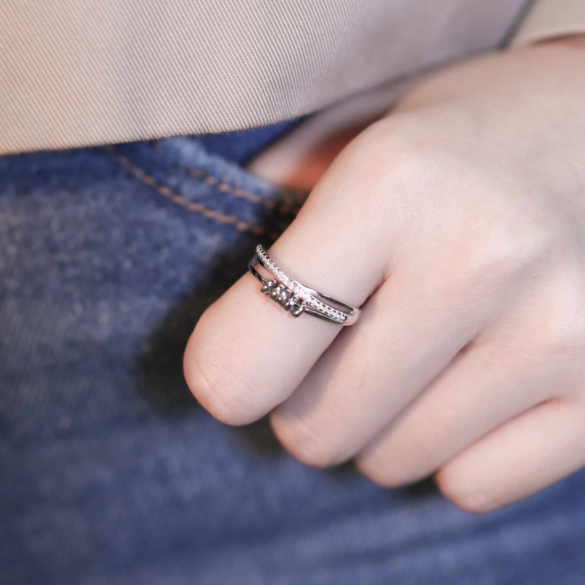 | 925純銀・白金 | 美好小轉機戒指 | RI0808 |