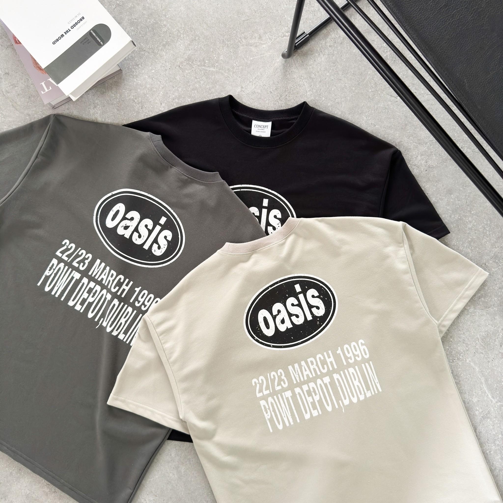 韓國短袖 Oasis 斑駁感圓標短T 80857
