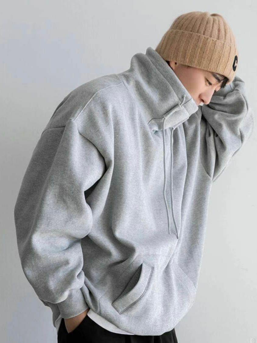 OverSize淨色高領衛衣(薄抓毛底) UNSTANDARD-097T