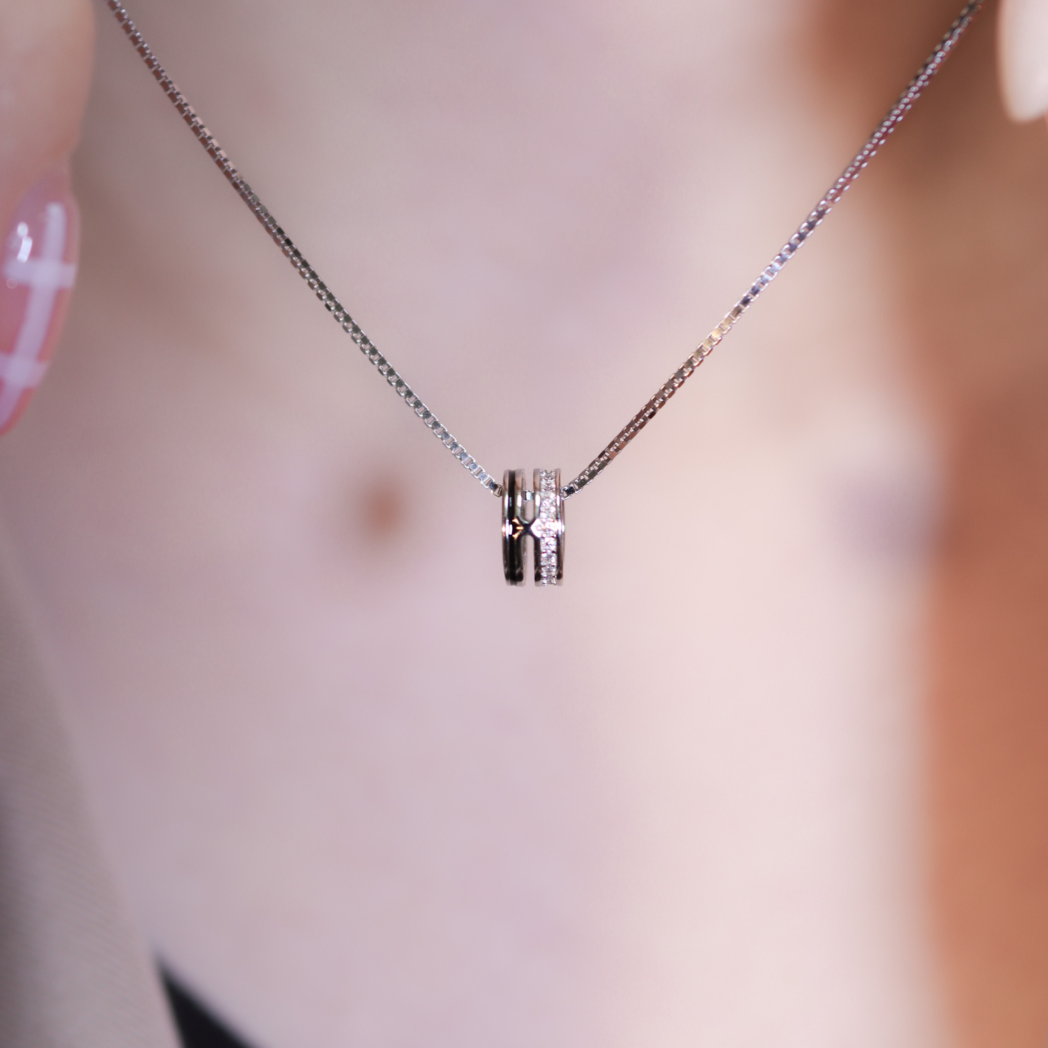 | 925純銀・白金・玫瑰金 | 轉機小鈴鼓項鍊  (銀/玫瑰金) | NE1327 |