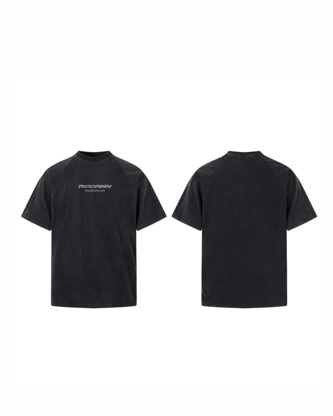 UNISEX 簡約 刺繡 線條 上衣 #短袖