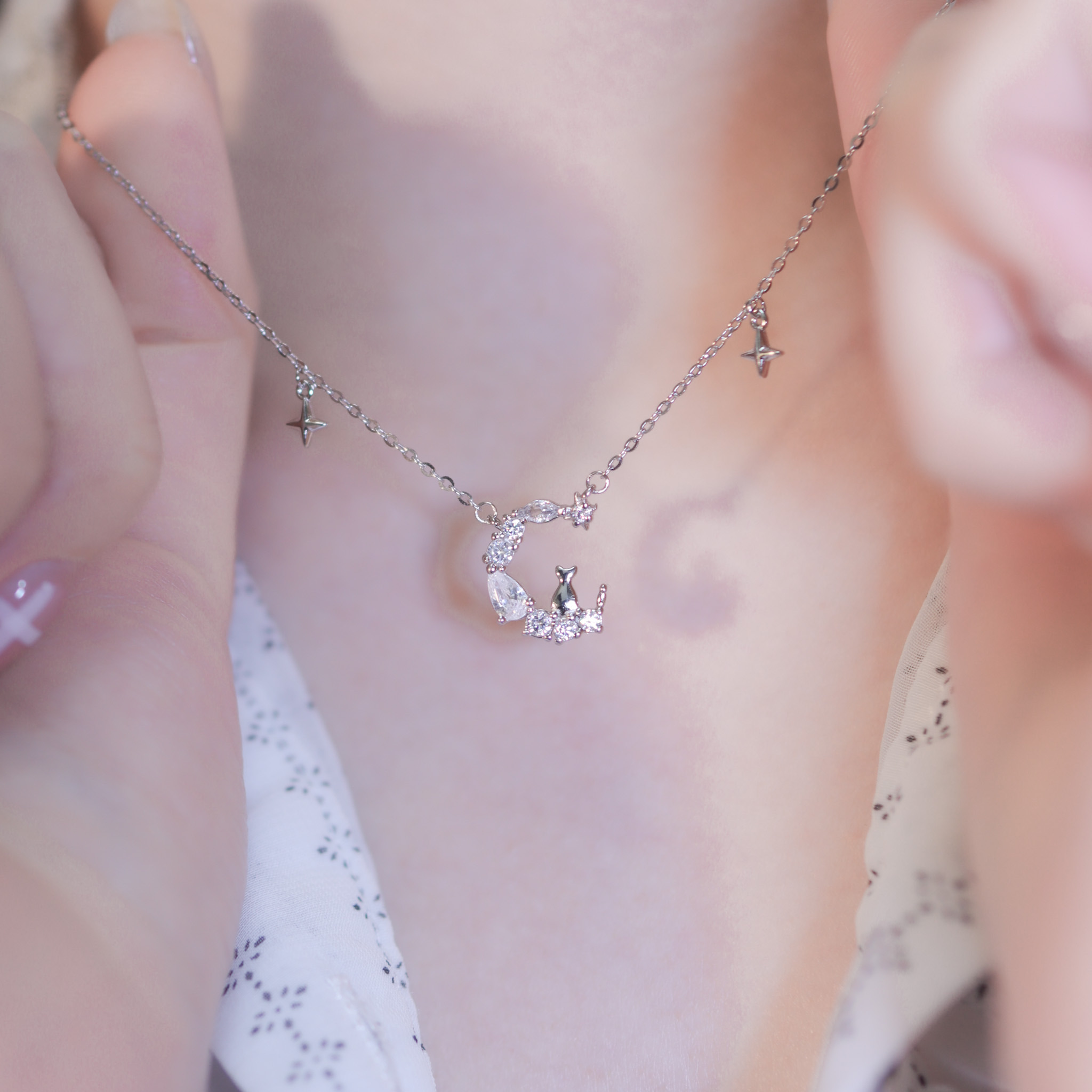 | 925純銀・白金 | 喵趣陪伴項鍊 | NE1329 |