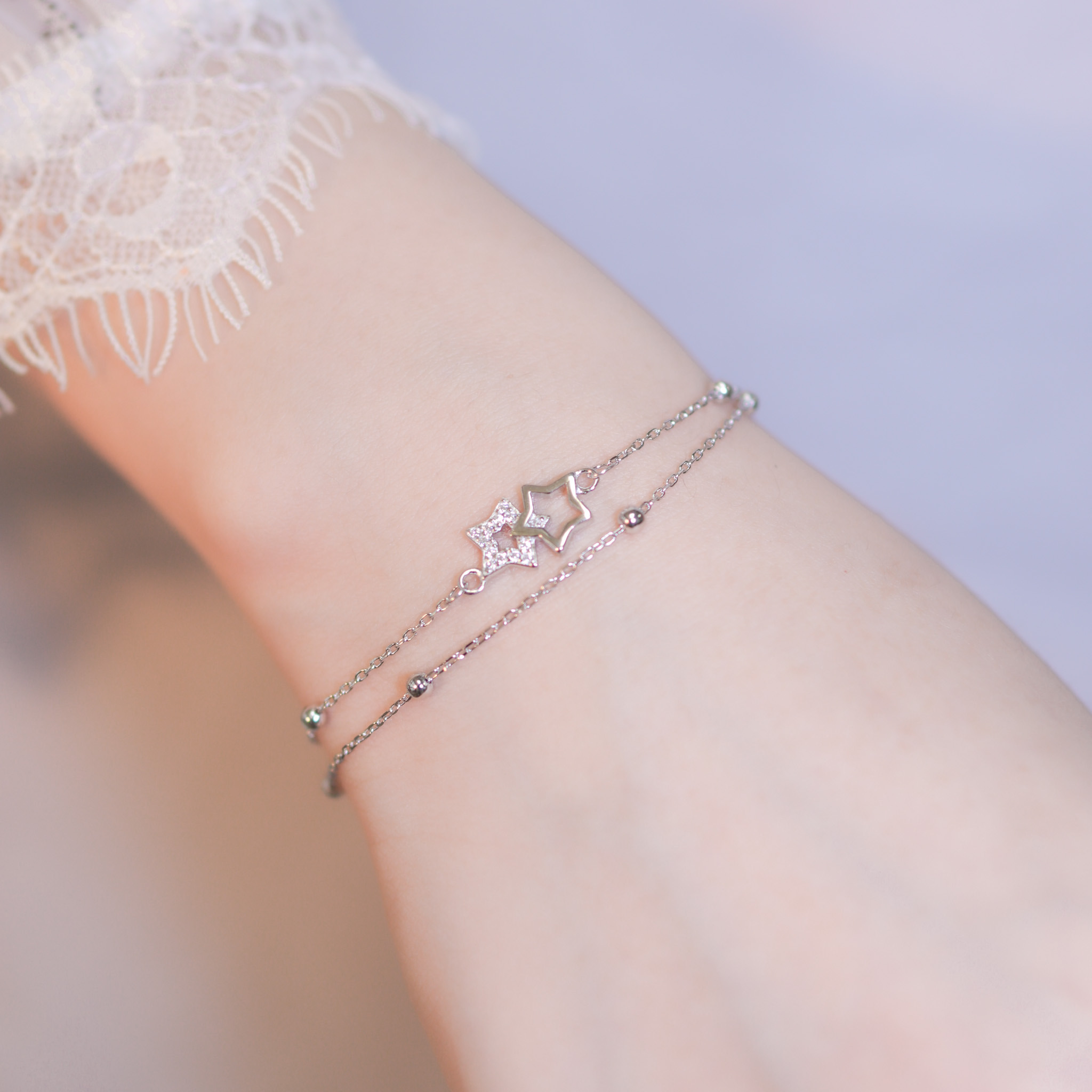 | 925銀丨填滿星願雙層手鏈 | BR1267 |