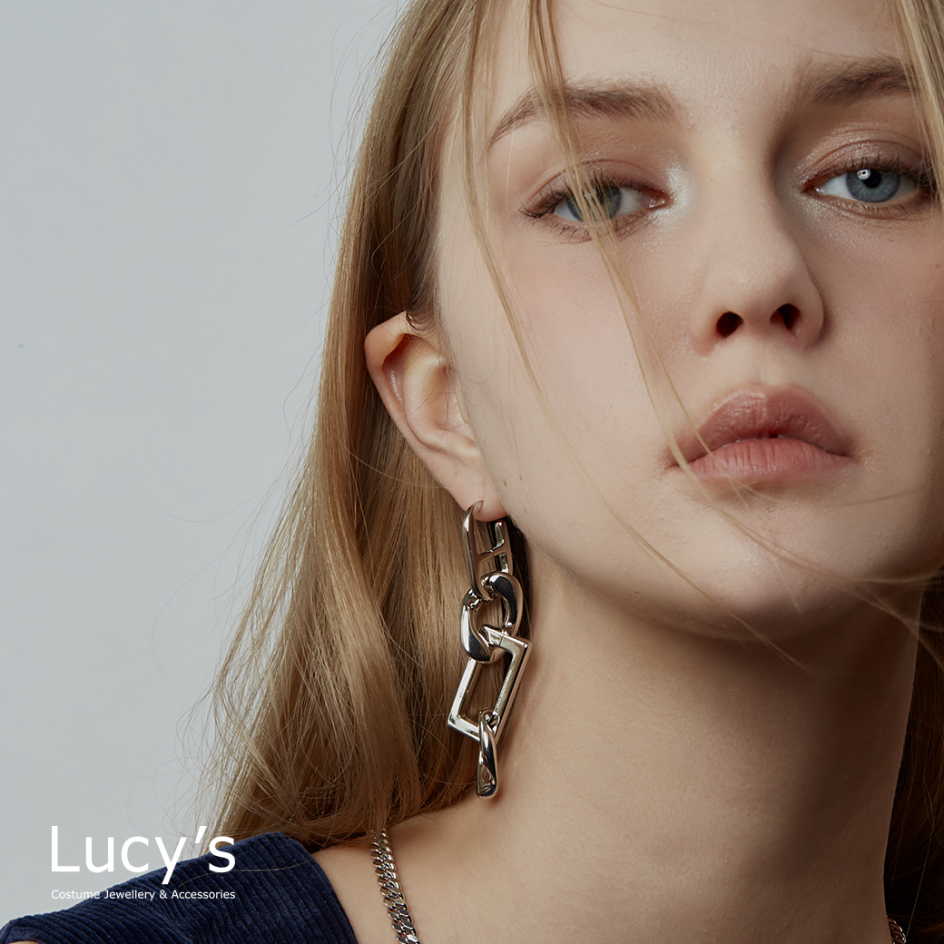 幾何連結 耳環 (二色) (121316/121317)