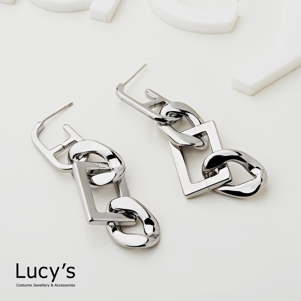 幾何連結 耳環 (二色) (121316/121317)