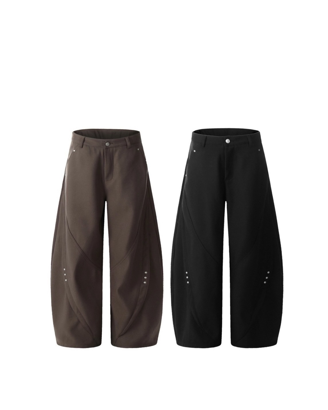 UNISEX 結構 鉚釘 彎刀 #休閒褲