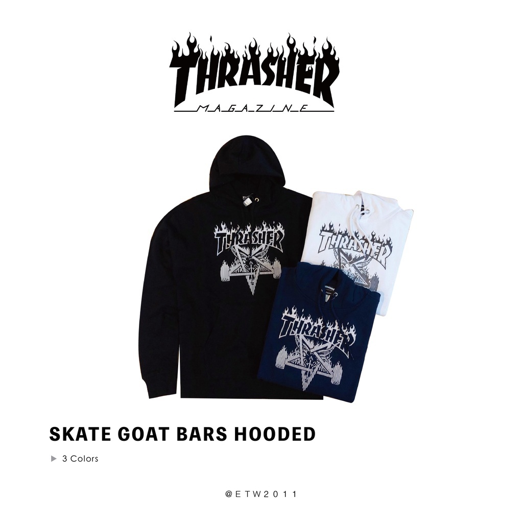 ☆ETW☆【EASY TO WEAR】日線 限量 THRASHER SKATE GOAT BARS HOODED 羊頭 連帽 帽T 現貨