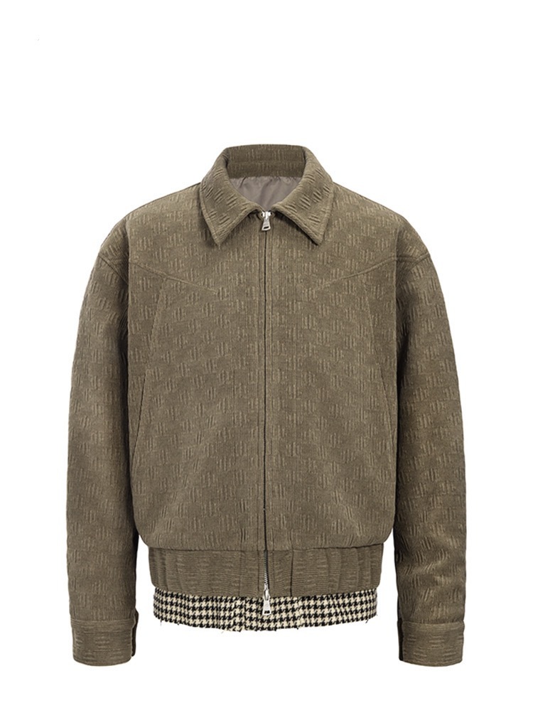 CATSSTAC 千鳥格 假兩件 翻領夾克